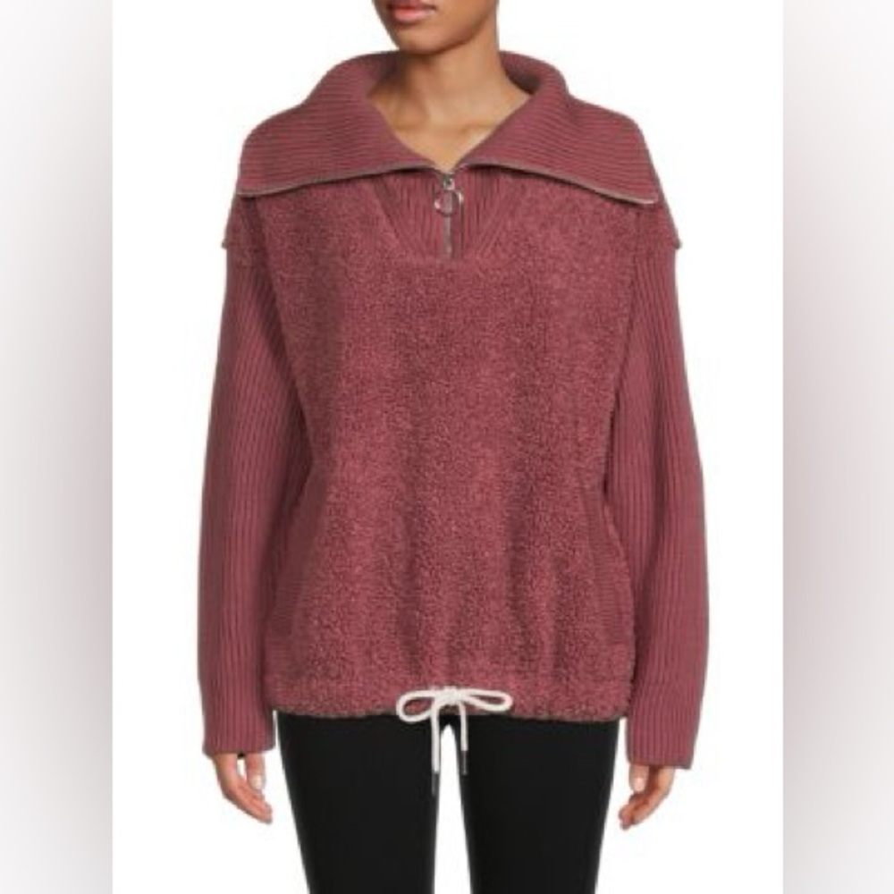 Varley Rogers Half‑Zip Pullover | Mauve / Dusty Rose | Size Small